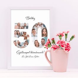   Évfordulós (számos) fotó feliratos kép - A/4-es méretben