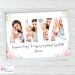 Anya feliratos fotó kollázs egyedi szöveggel - virágos grafikával