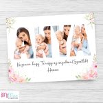 Anya feliratos fotó kollázs egyedi szöveggel - virágos grafikával