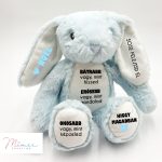 Kék nyuszi plüss emlékőr - motívációs szöveggel