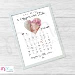 Naptáras emlékőrző kép fényképpel, egyedi felirattal