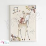 Őzikés gyerekszoba poszter - A/4-es méretben