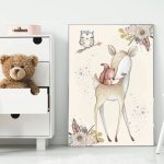 Őzikés gyerekszoba poszter - A/4-es méretben