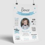 Fényképes, kék pöttyös születésnapi poszter