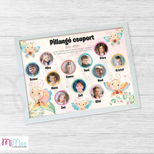 Pillangó csoportos tablókép bölcsis, óvodai ballagásra