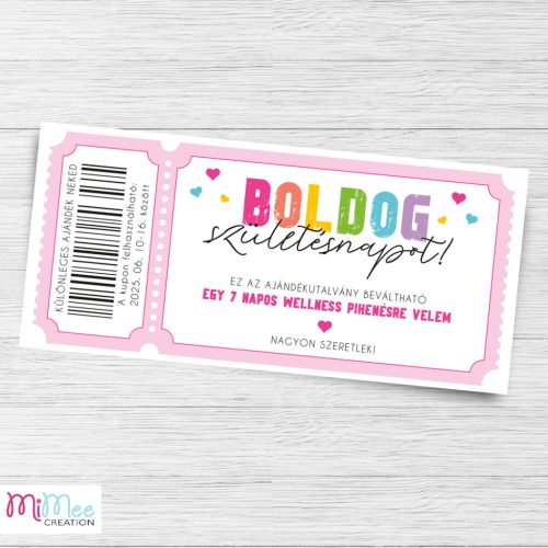 Boldog feliratos ajándék kupon bármilyen különleges alkalomra
