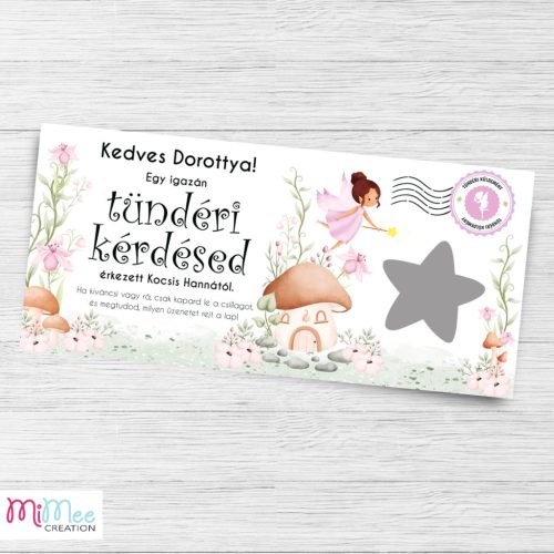 Tündéri kérdéses keresztszülő felkérő lap