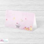 Rózsaszín elefántos ültetőkártya nevekkel